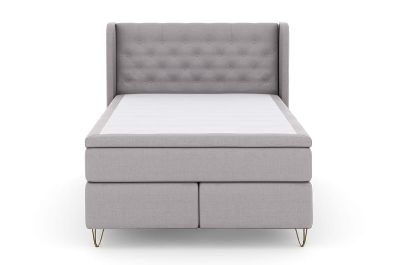 Select No 4 Komplett Sängpaket 140x200 Fast - Ljusgrå/Metall V-form - Möbler - Sovrum - Sängar - Kontinentalsängar
