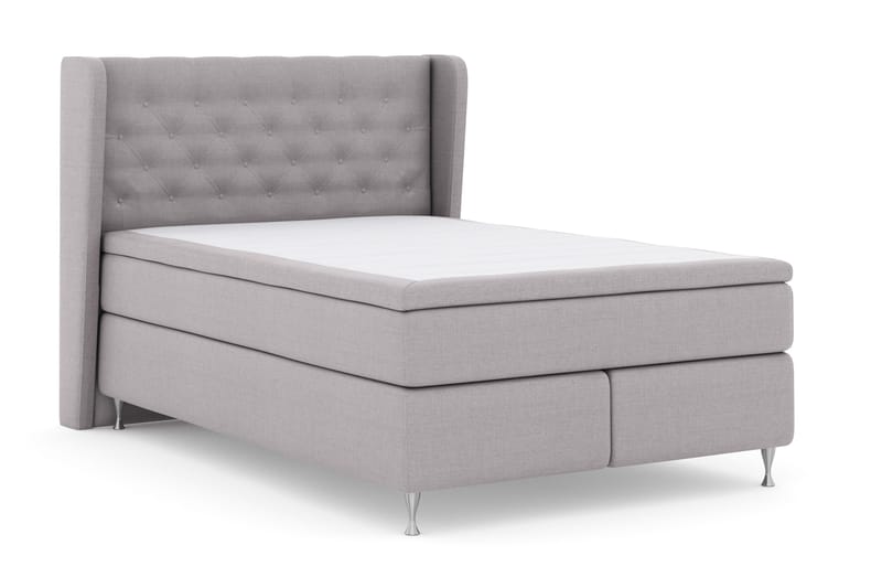 Select No 4 Komplett Sängpaket 140x200 Fast - Ljusgrå/Silver - Möbler - Sovrum - Sängar - Kontinentalsängar