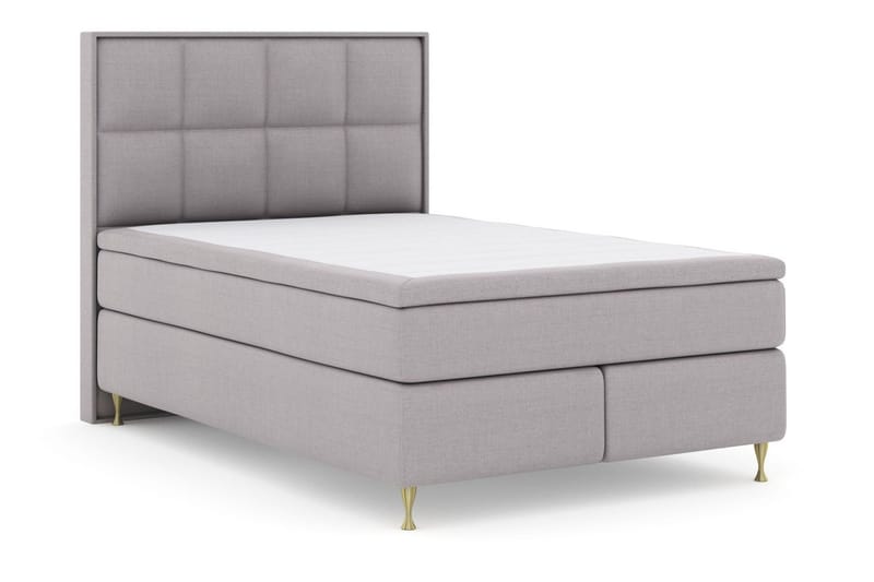 Select No 4 Komplett Sängpaket 140x200 Medium - Ljusgrå/Guld - Möbler - Sovrum - Sängar - Kontinentalsängar