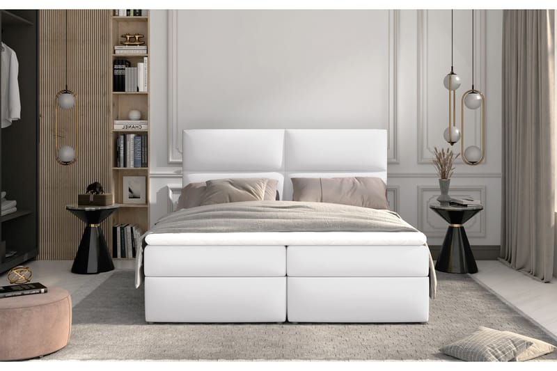 TAMBER Sängpaket 140x200 cm Läder/Vit - Möbler - Sovrum - Sängar - Komplett Sängpaket
