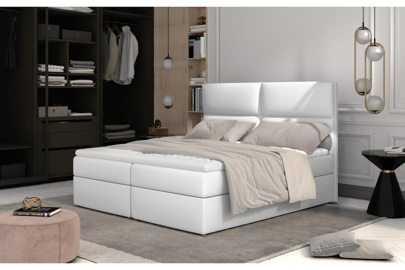 TAMBER Sängpaket 140x200 cm Läder/Vit - Möbler - Sovrum - Sängar - Komplett Sängpaket