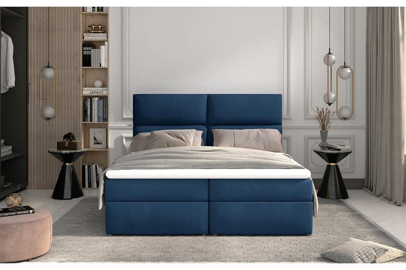 TAMBER Sängpaket 160x200 cm Blå - Komplett Sängpaket