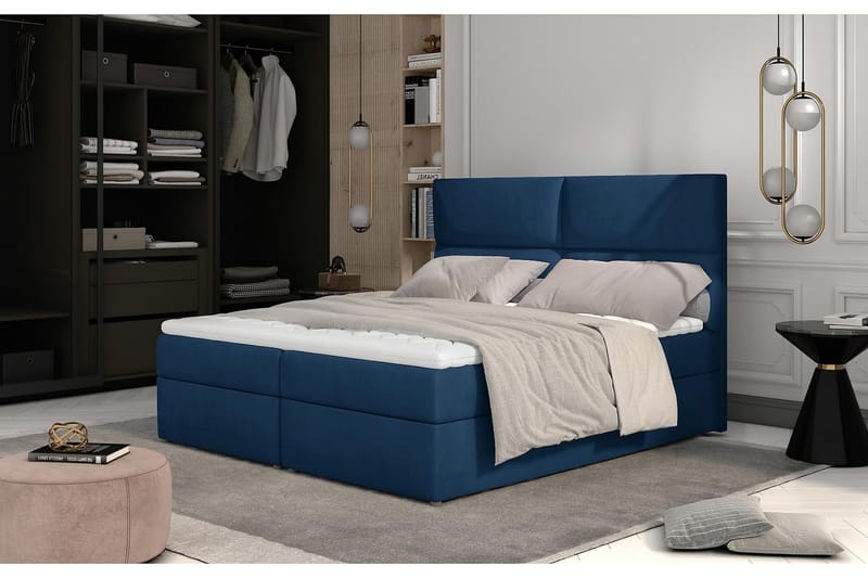 TAMBER Sängpaket 160x200 cm Blå - Komplett Sängpaket