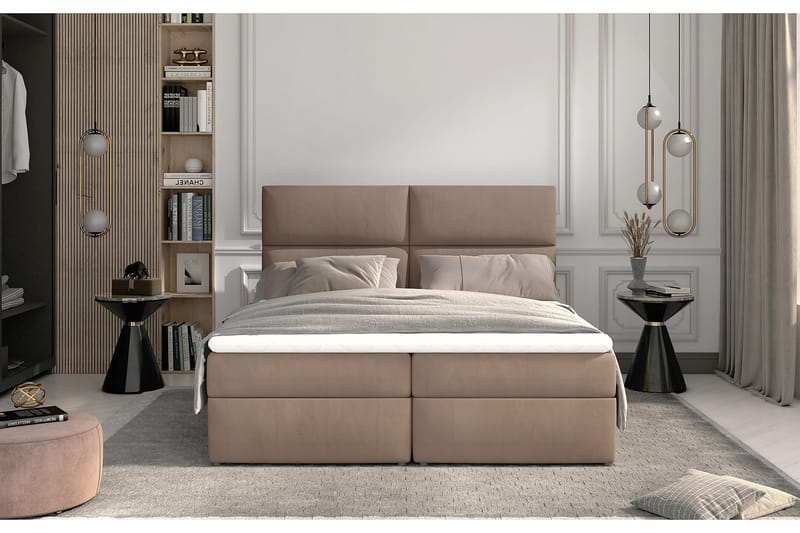 TAMBER Sängpaket 160x200 cm Ljusbrun - Komplett Sängpaket