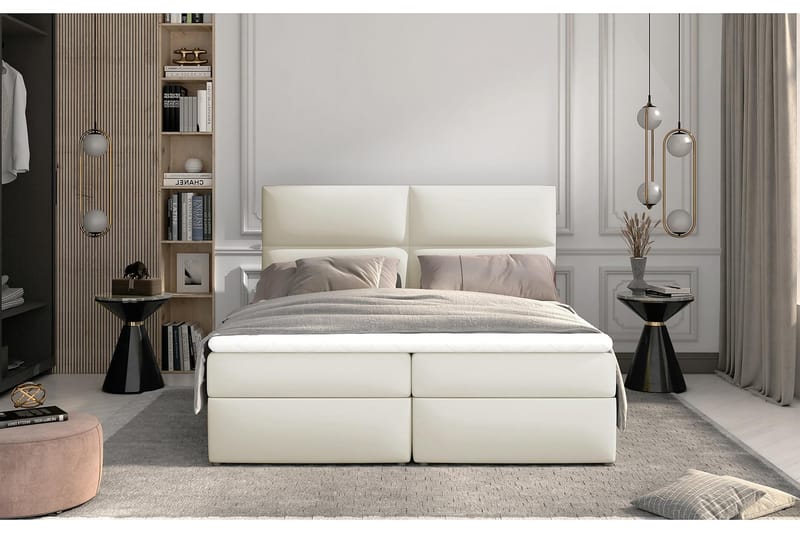 TAMBER Sängpaket 180x200 cm Läder/Beige - Möbler - Sovrum - Sängar - Komplett Sängpaket