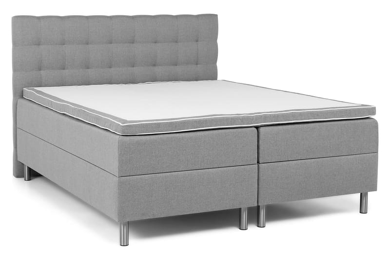 WEYBURN Förvaringssäng 160x200 Ljusgrå - Komplett Sängpaket - Sängar med förvaring