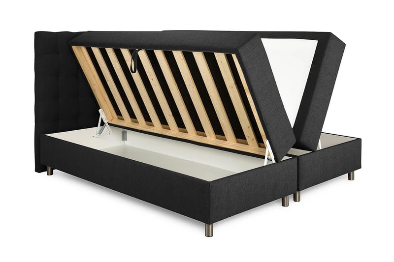 WEYBURN Förvaringssäng 180x200 Mörkgrå - Komplett Sängpaket - Sängar med förvaring