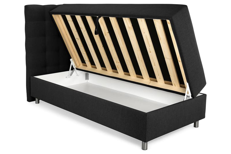 WEYBURN Förvaringssäng 80x200 Mörkgrå - Komplett Sängpaket - Sängar med förvaring