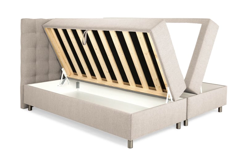 WEYBURN Förvaringssäng - Sängpaket 160 Beige - Komplett Sängpaket - Sängar med förvaring