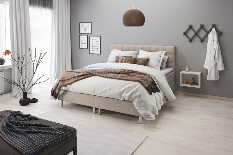 WEYBURN Förvaringssäng - Sängpaket 180 Beige - Möbler - Sovrum - Sängar - Sängar med förvaring