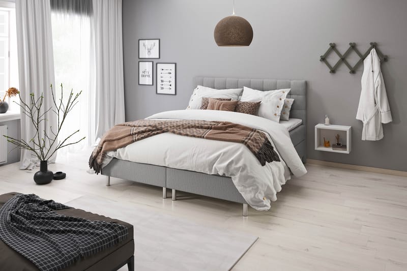 WEYBURN Sängpaket 140x200 Ljusgrå - Möbler - Sovrum - Sängar - Sängar med förvaring