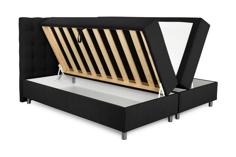WEYBURN Sängpaket 160x200 Mörkgrå - Komplett Sängpaket - Sängar med förvaring
