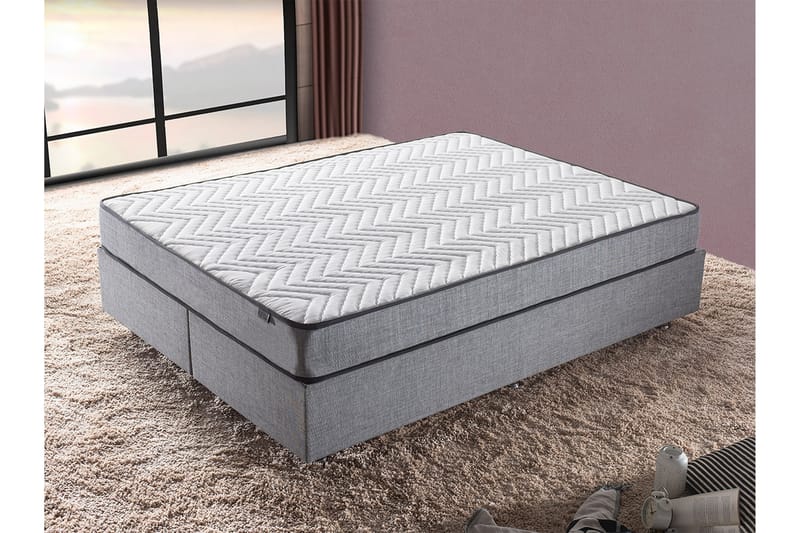 ZILARRA Kontinentalsäng 140x190 cm Grå - Möbler - Sovrum - Sängar - Komplett Sängpaket