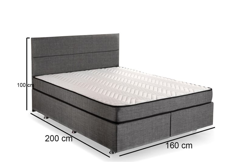 ZILARRA Kontinentalsäng 160x200 cm Grå - Möbler - Sovrum - Sängar - Ställbara sängar