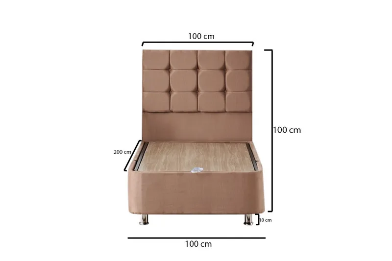 Adilen Kontinentalsäng 100x200 cm - Ljusbrun - Möbler - Sovrum - Sängar - Kontinentalsängar