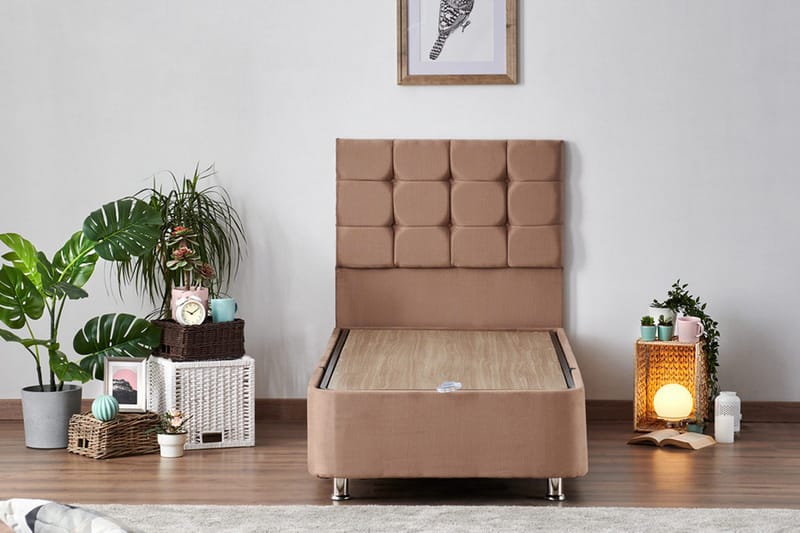 Adilen Kontinentalsäng 100x200 cm - Ljusbrun - Möbler - Sovrum - Sängar - Sängar med förvaring