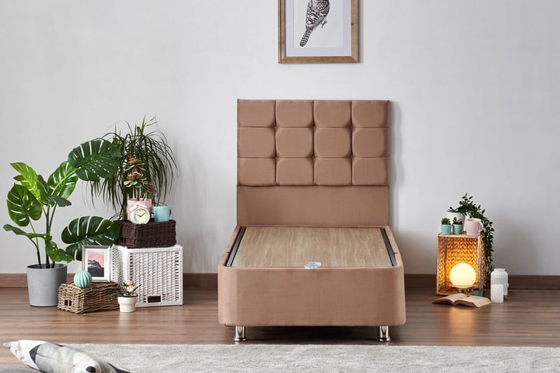 Adilen Kontinentalsäng 120x200 cm - Ljusbrun - Möbler - Sovrum - Sängar - Sängar med förvaring