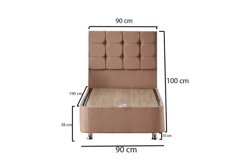 Adilen Kontinentalsäng 90x190 cm - Ljusbrun - Möbler - Sovrum - Sängar - Sängar med förvaring
