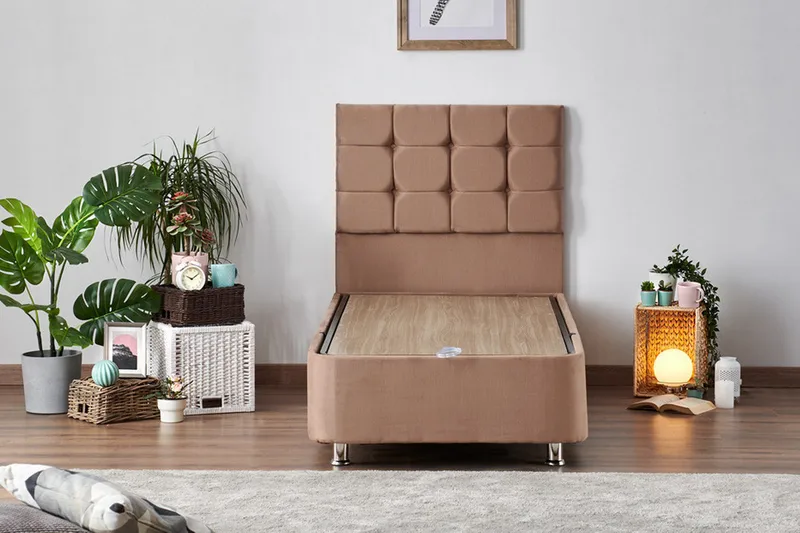 Adilen Kontinentalsäng 90x200 cm - Ljusbrun - Möbler - Sovrum - Sängar - Sängar med förvaring