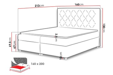 Alida Kontinentalsäng 160x200med Förvaring - Mörkgrå - Möbler - Sovrum - Sängar - Kontinentalsängar