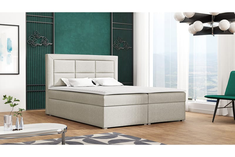 ALMERED BOX Kontinentalsäng 180x215 cm Beige - Beige - Möbler - Sovrum - Sängar - Kontinentalsängar