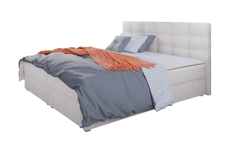 Alvito Kontinentalsäng 140x200 cm med Sänggavel, Ljusgrå