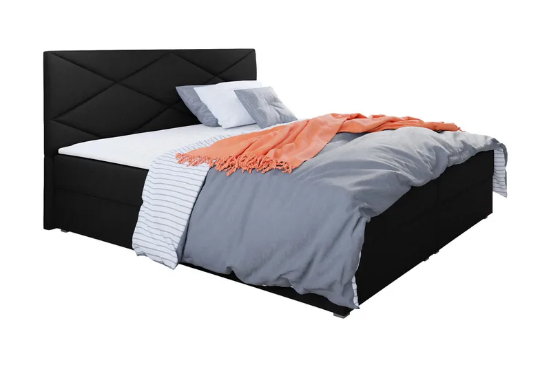 Alvito Kontinentalsäng 180x200 cm med Sänggavel, Svart