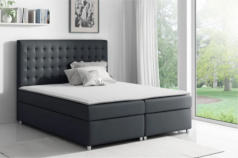 Asti Sängpaket 200x200 LED-belysning - Svart - Möbler - Sovrum - Sängar - Kontinentalsängar