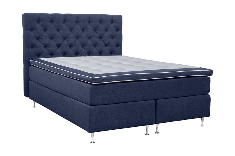 AUGUSTA Kontinentalsäng 160x200 cm Mörkblå - Kontinentalsängar - Komplett Sängpaket