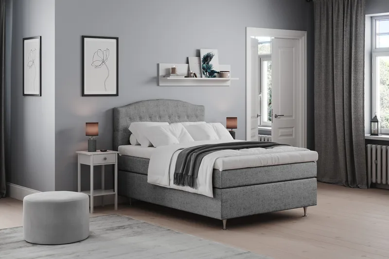 Belda Kontinentalsäng 140x200Fast - Grå - Möbler - Sovrum - Sängar - Kontinentalsängar