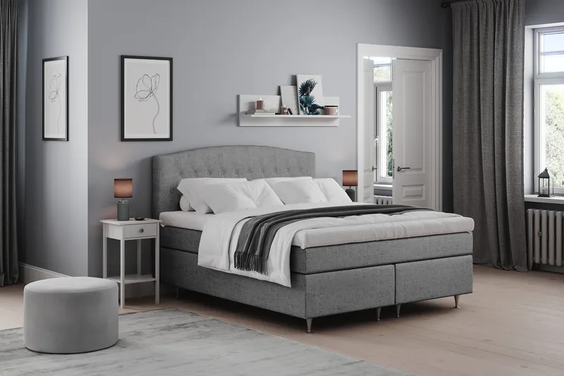 Belda Sängpaket 160x200 Fast/Medium - Grå - Möbler - Sovrum - Sängar - Kontinentalsängar