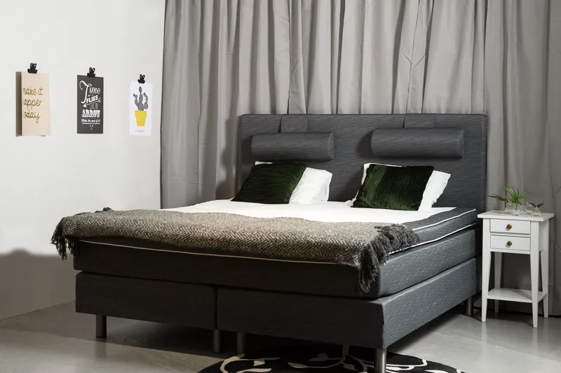 Belinda Komplett Sängpaket 180x200 cm - Mörkgrå - Möbler - Sovrum - Sängar - Kontinentalsängar