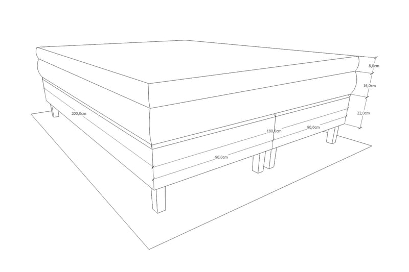Belinda Kontinentalsäng 180x200 Ancona - Ancona Grå - Möbler - Sovrum - Sängar - Kontinentalsängar