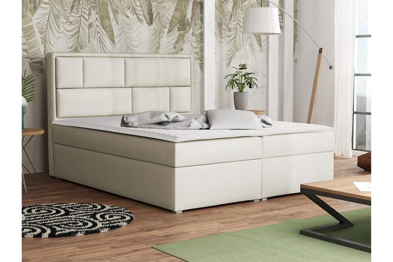 BLADEKULLA Kontinentalsäng 180x215 cm Beige/Grå - Beige - Möbler - Sovrum - Sängar - Kontinentalsängar