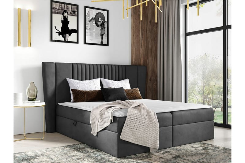 Boisdale Kontinentalsäng 120x200 cm Mörkgrå - Möbler - Sovrum - Sängar - Kontinentalsängar
