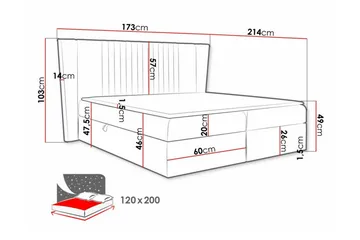 Boisdale Kontinentalsäng 120x200 cm - Möbler - Sovrum - Sängar - Kontinentalsängar
