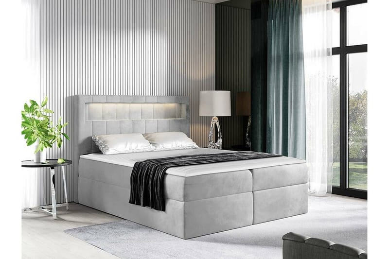 Boisdale Kontinentalsäng 160x200 cm Ljusgrå - Möbler - Sovrum - Sängar - Kontinentalsängar