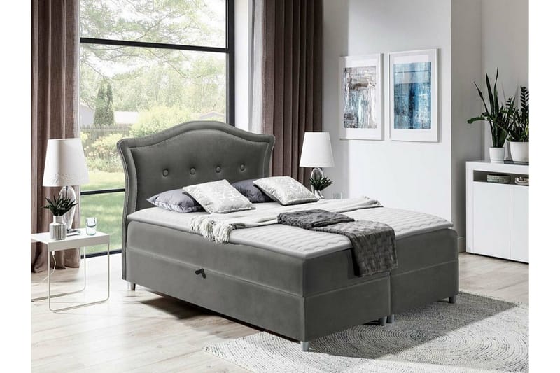 Boisdale Kontinentalsäng 160x200 cm Mörkgrå - Möbler - Sovrum - Sängar - Kontinentalsängar