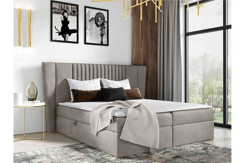 Boisdale Kontinentalsäng 180x200 cm Beige/Ljusbeige - Möbler - Sovrum - Sängar - Kontinentalsängar