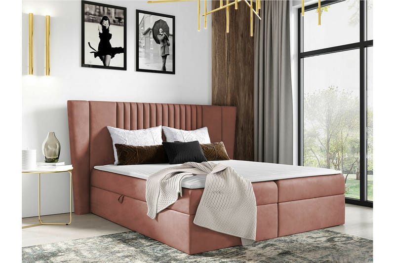 Boisdale Kontinentalsäng 180x200 cm Mörkrosa - Möbler - Sovrum - Sängar - Kontinentalsängar