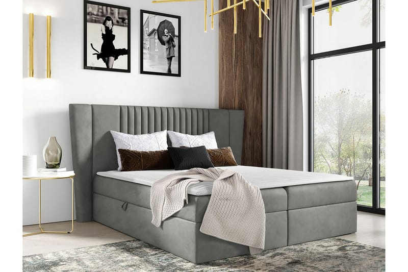 Boisdale Kontinentalsäng 200x200 cm Mörkgrå - Möbler - Sovrum - Sängar - Kontinentalsängar