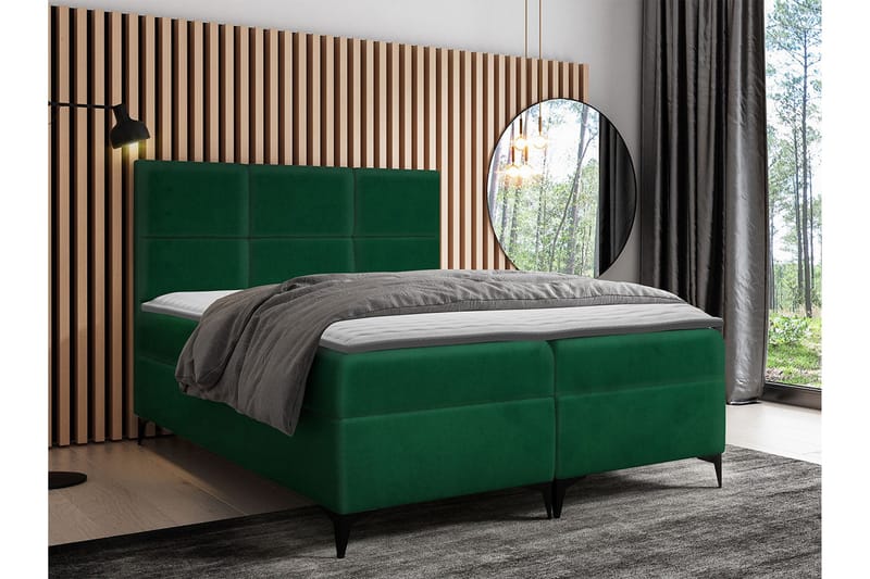Boksta Kontinentalsäng 160x200 cm LED-belysning - Grön - Möbler - Sovrum - Sängar - Kontinentalsängar