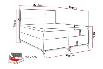 Boksta Kontinentalsäng 200x200 cm LED-belysning - Grå - Möbler - Sovrum - Sängar - Kontinentalsängar