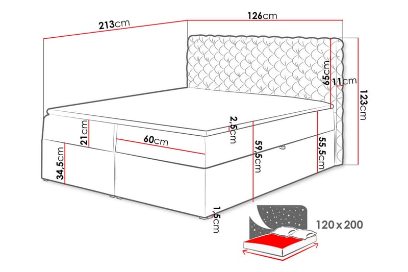 CAMERANA Kontinentalsäng 120x200 cm - Möbler - Sovrum - Sängar - Kontinentalsängar