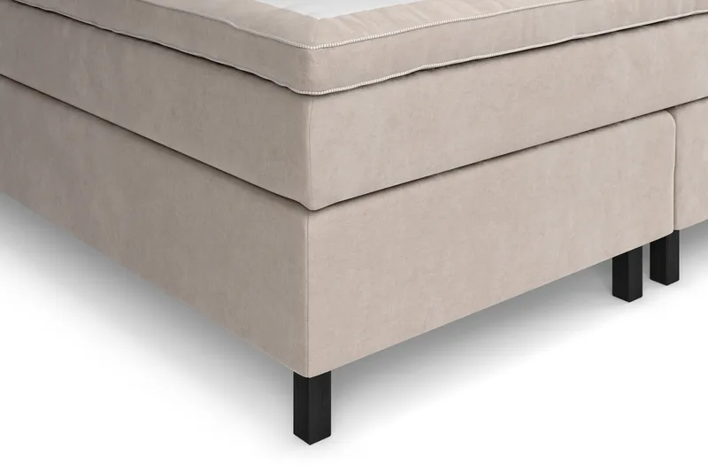 Celine Komplett sängpaket Kontinentalsäng 210x210 cm Fasthetsgrad Fast Skummadrass - Beige / Sammet - Möbler - Sovrum - Sängar - Kontinentalsängar