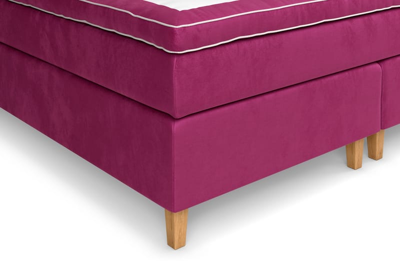 Celine Kontinentalsäng 210x210 cm Utan sänggavel Fasthetsgrad Medel Latexmadrass - Rosa / Sammet - Möbler - Sovrum - Sängar - Kontinentalsängar