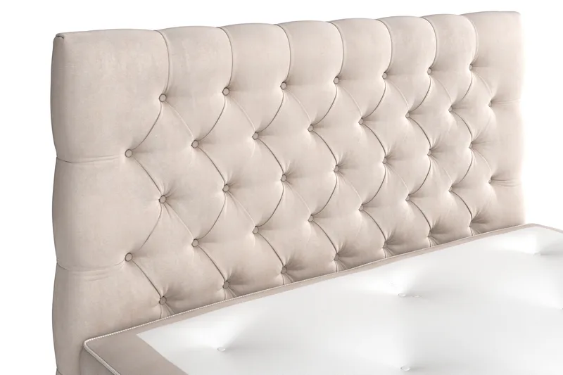 Celine  Sängpaket 140x200 cm Beige Sammet - Möbler - Sovrum - Sängar - Kontinentalsängar