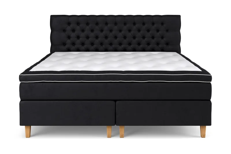 Celine  Sängpaket 210x210 cm Svart Sammet