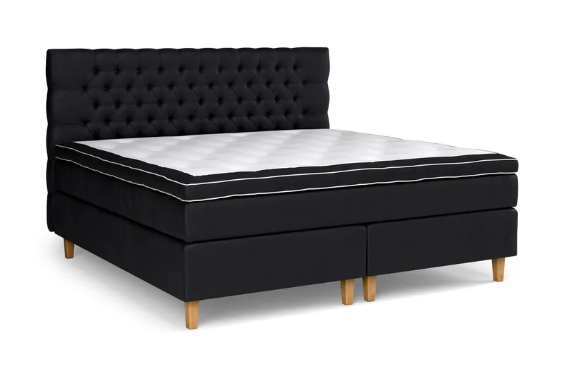 Celine  Sängpaket 210x210 cm Svart Sammet - Möbler - Sovrum - Sängar - Kontinentalsängar