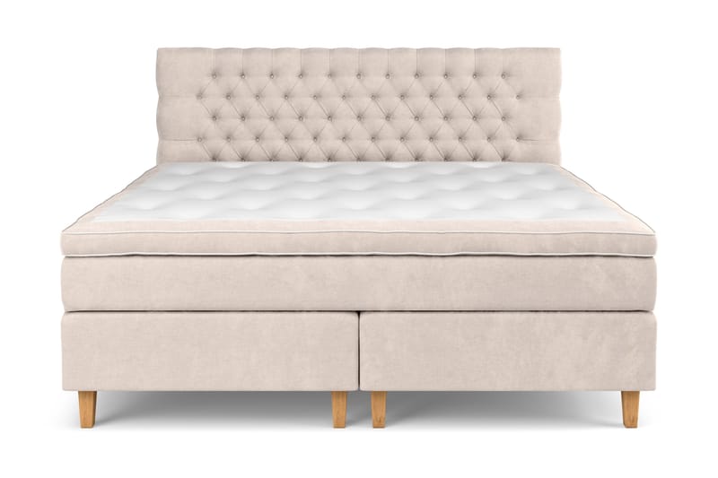 Celine Sängpaket 210x210cm - Beige/Sammet - Möbler - Sovrum - Sängar - Kontinentalsängar